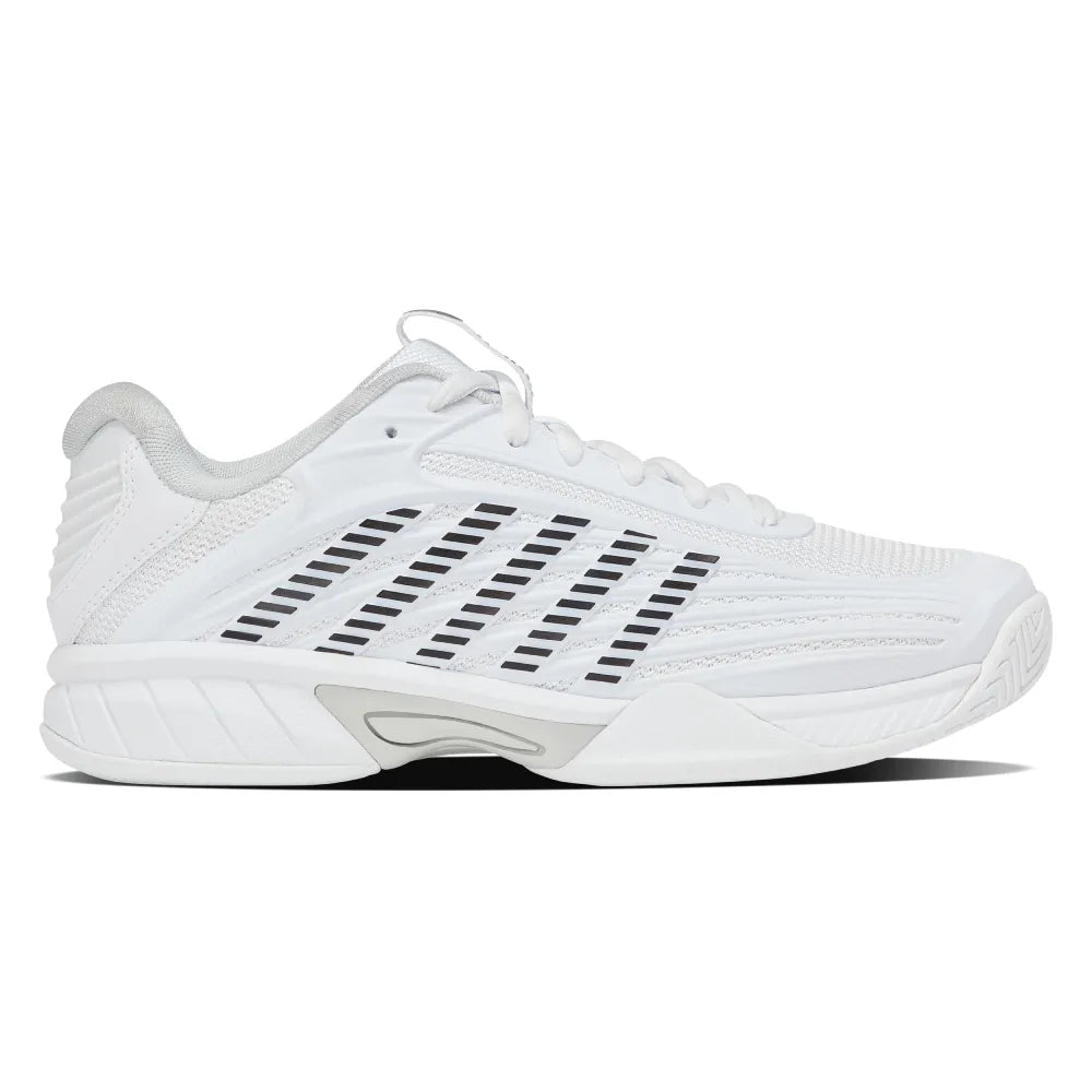 K-Swiss Hypercourt Express 3 Junior Tennis Shoe (White/Dawn Blue/Black) - Description - RacquetGuys.ca