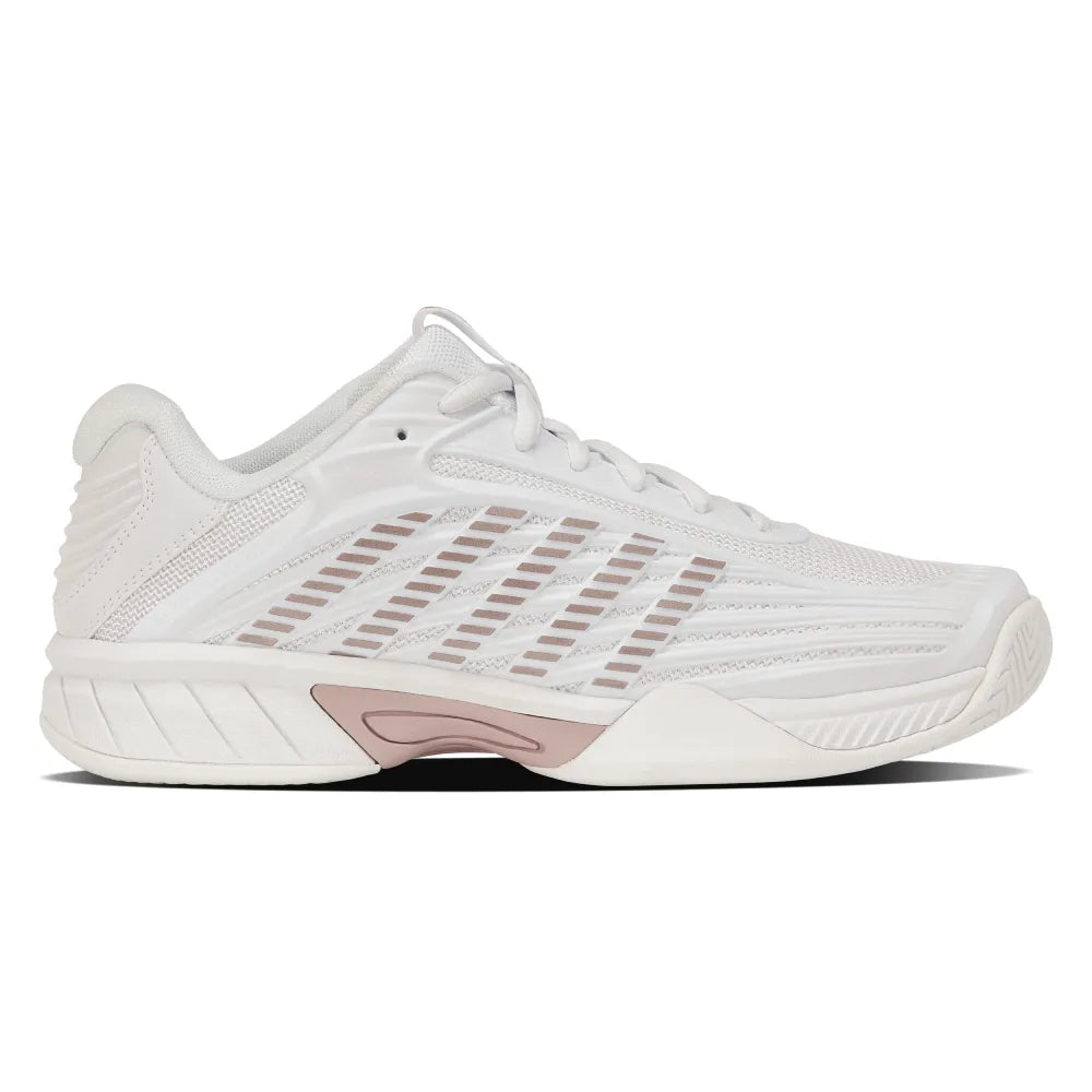 K-Swiss Hypercourt Express 3 Junior Tennis Shoe (White/Rose Gold/Violet Ice) - Descripsion - RacquetGuys.ca