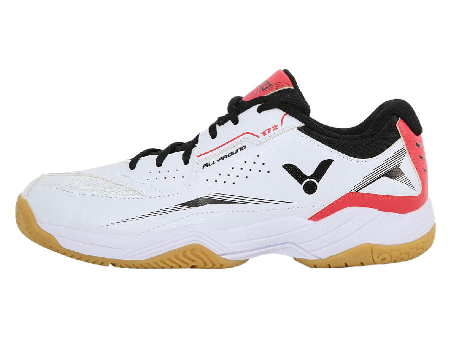 Victor A172 Men's Indoor Court Shoe (White/Red) - RacquetGuys.ca