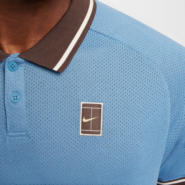 Nike Men's Court Heritage Polo (Aegean Storm Blue) - RacquetGuys.ca