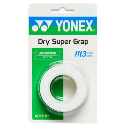 Yonex Dry Super Grap Overgrips 3 Pack (White) - RacquetGuys.ca