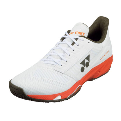 Yonex Power Cushion AD Accel Men's Tennis Shoe (White/Orange) - RacquetGuys.ca