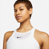 Nike Women's  Dri-FIT Slam Tank (White/Black) - RacquetGuys.ca
