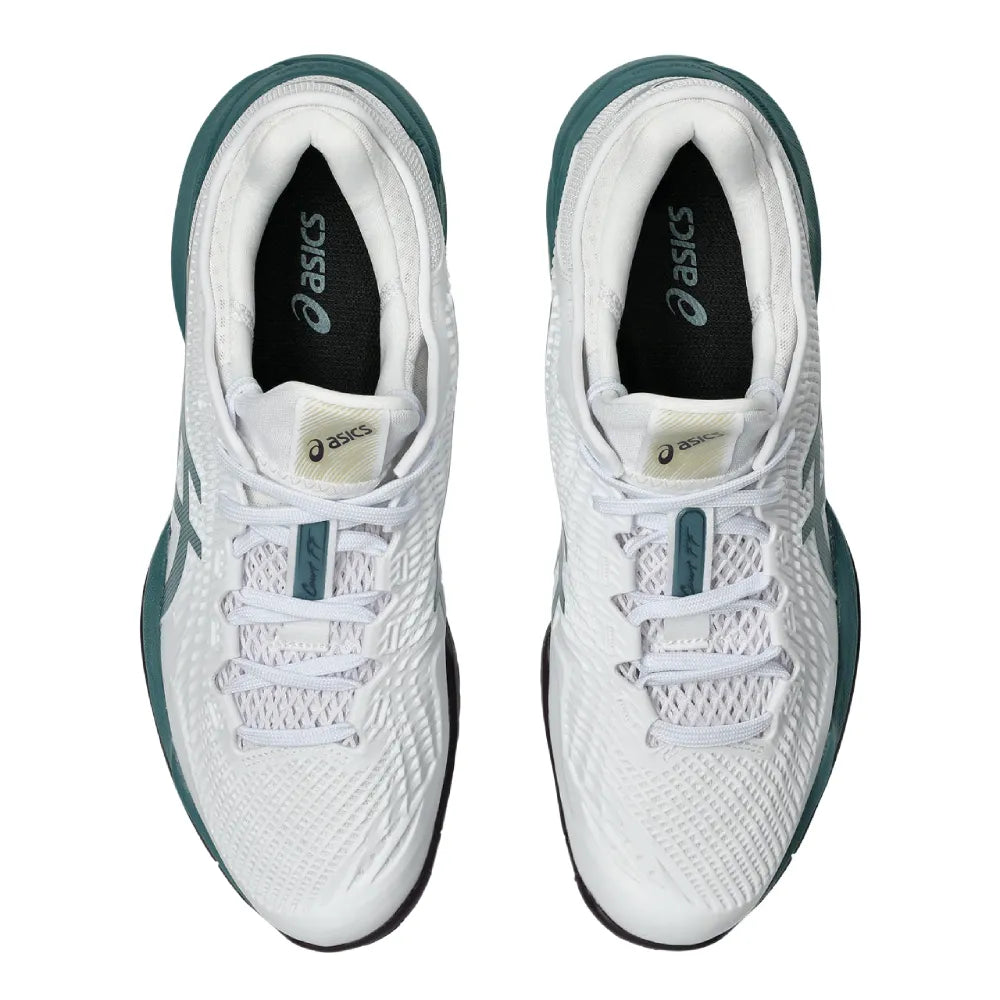 Asics Court FF 3 Men's Tennis Shoe (White/Foggy Teal) - RacquetGuys.ca