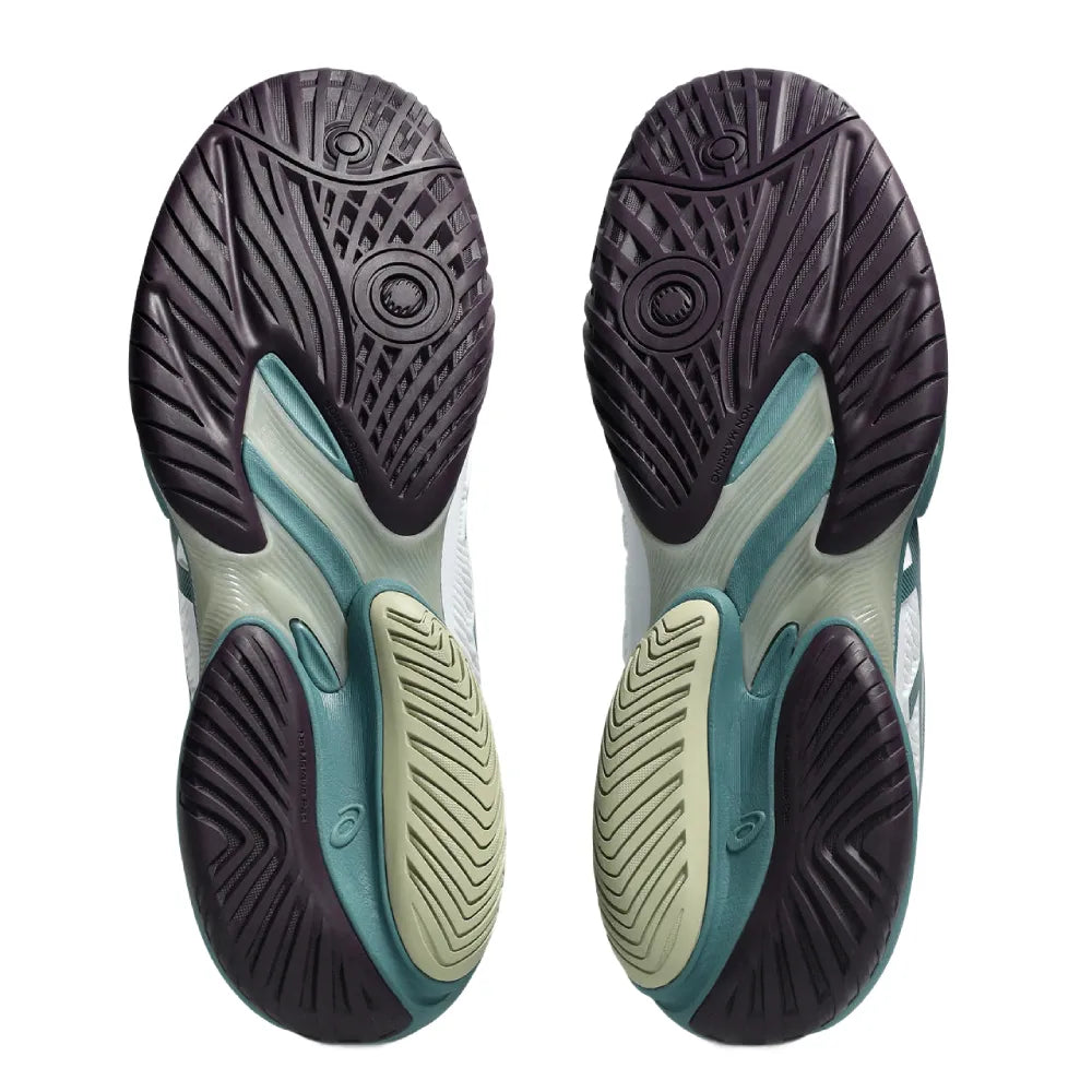 Asics Court FF 3 Men's Tennis Shoe (White/Foggy Teal) - RacquetGuys.ca