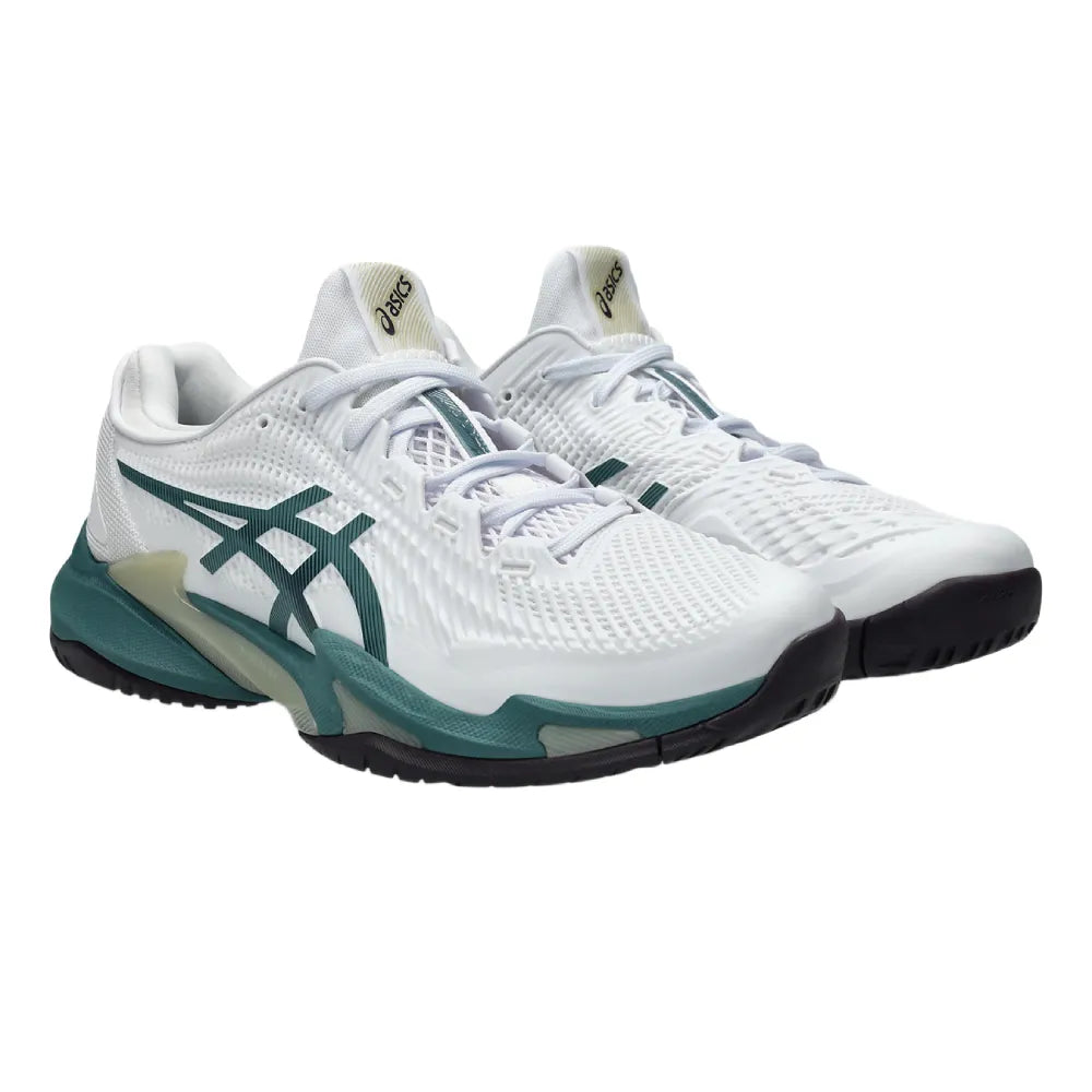 Asics Court FF 3 Men's Tennis Shoe (White/Foggy Teal) - RacquetGuys.ca