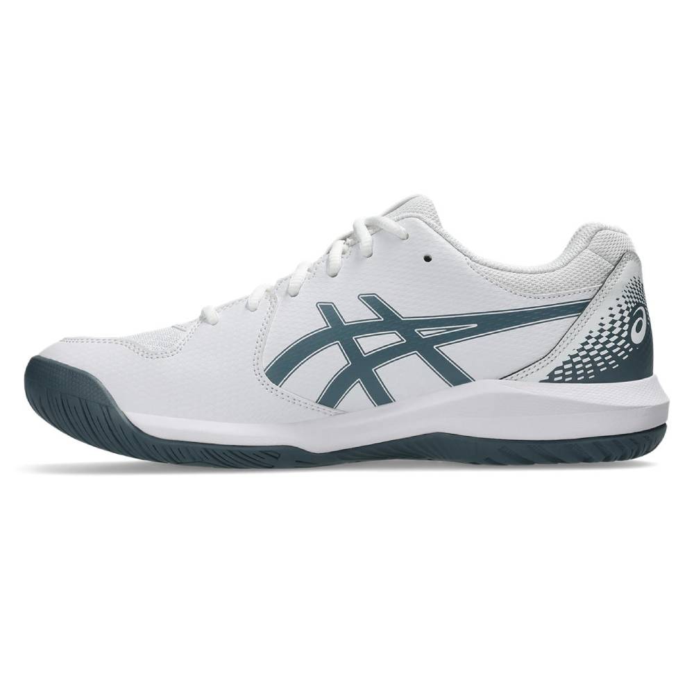 Asics Gel Dedicate 8 Wide Men's Tennis Shoe (White/Ironclad) - RacquetGuys.ca