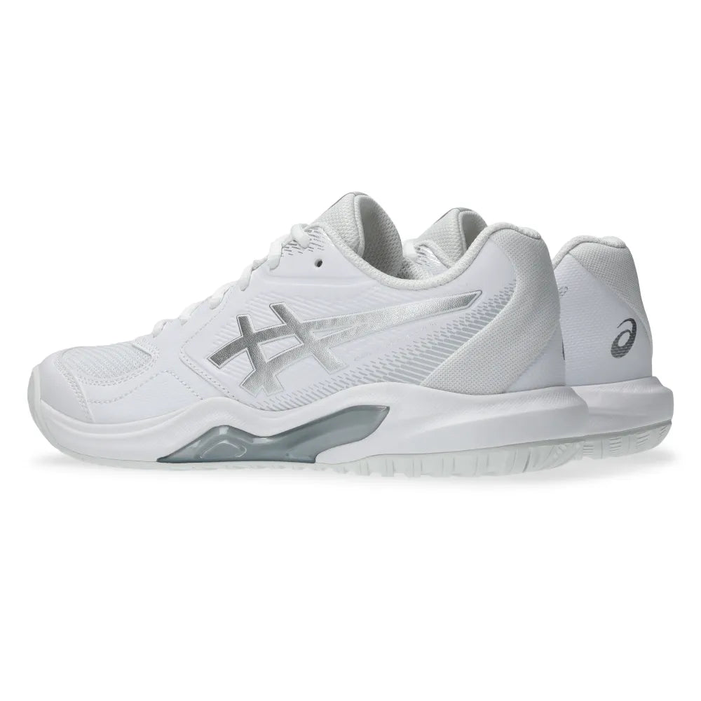Asics Gel Dedicate 9 Women's Tennis Shoe (White/Pure Silver) - RacquetGuys.ca