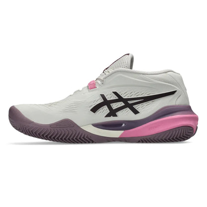 Asics Gel Resolution X Clay Women's Tennis Shoe (Soft Oat/Dark Aubergine) - RacquetGuys.ca