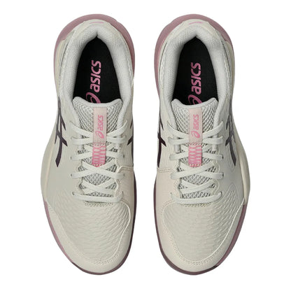 Asics Gel Resolution X GS Junior Tennis Shoe (Soft Oat/Dark Aubergine) - RacquetGuys.ca