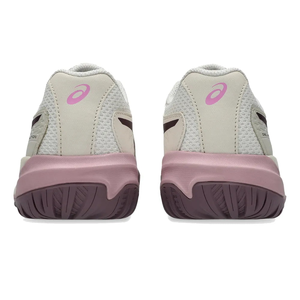 Asics Gel Resolution X GS Junior Tennis Shoe (Soft Oat/Dark Aubergine) - RacquetGuys.ca