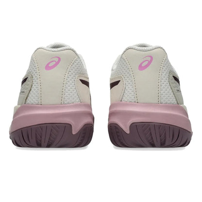 Asics Gel Resolution X GS Junior Tennis Shoe (Soft Oat/Dark Aubergine) - RacquetGuys.ca