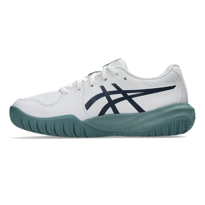 Asics Gel Resolution X GS Junior Tennis Shoe (White/Midnight) - RacquetGuys.ca