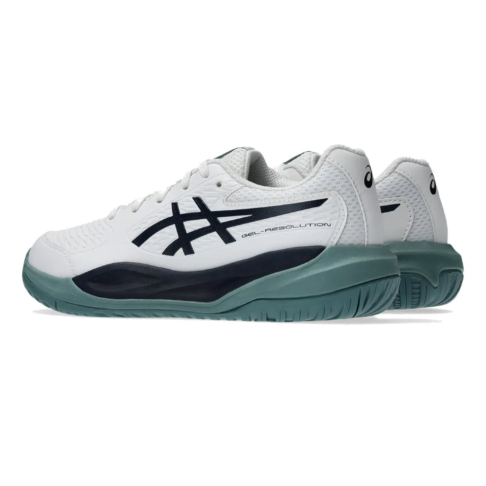 Asics Gel Resolution X GS Junior Tennis Shoe (White/Midnight) - RacquetGuys.ca