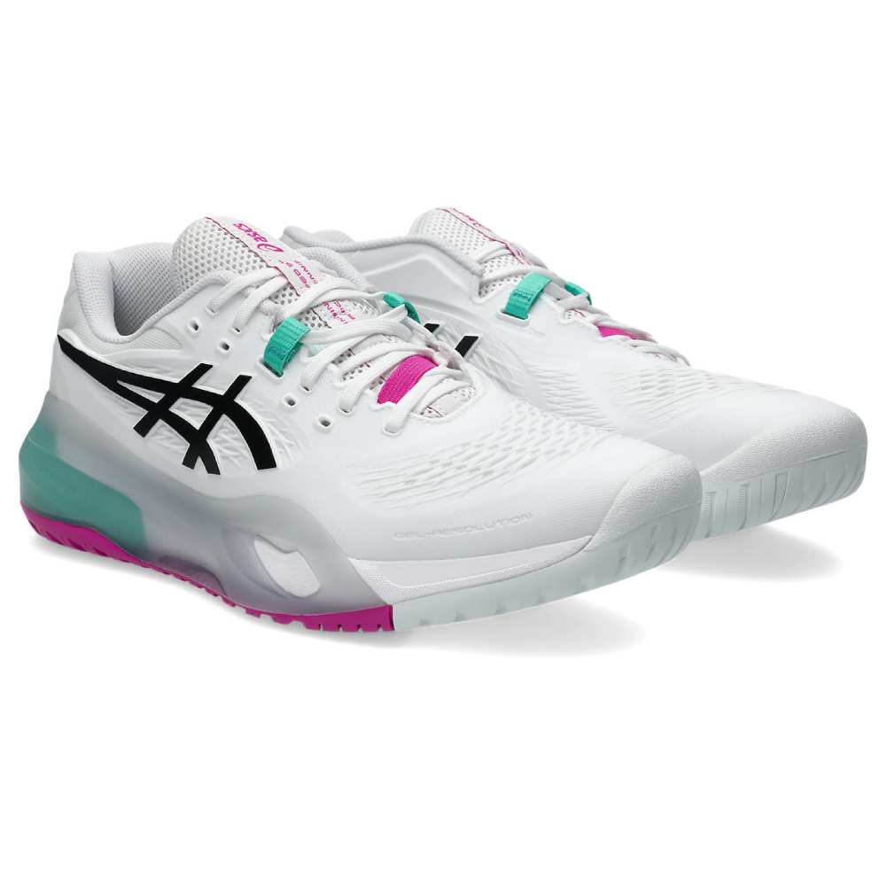 Asics Gel Resolution X Men's Tennis Shoe (White/Aurora Green)