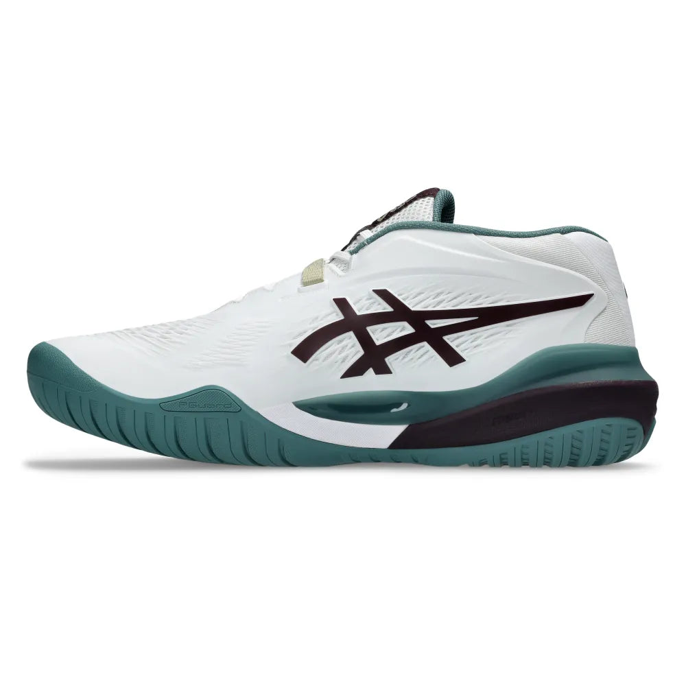 Asics Gel Resolution X Men's Tennis Shoe (White/Dark Aubergine) - RacquetGuys.ca