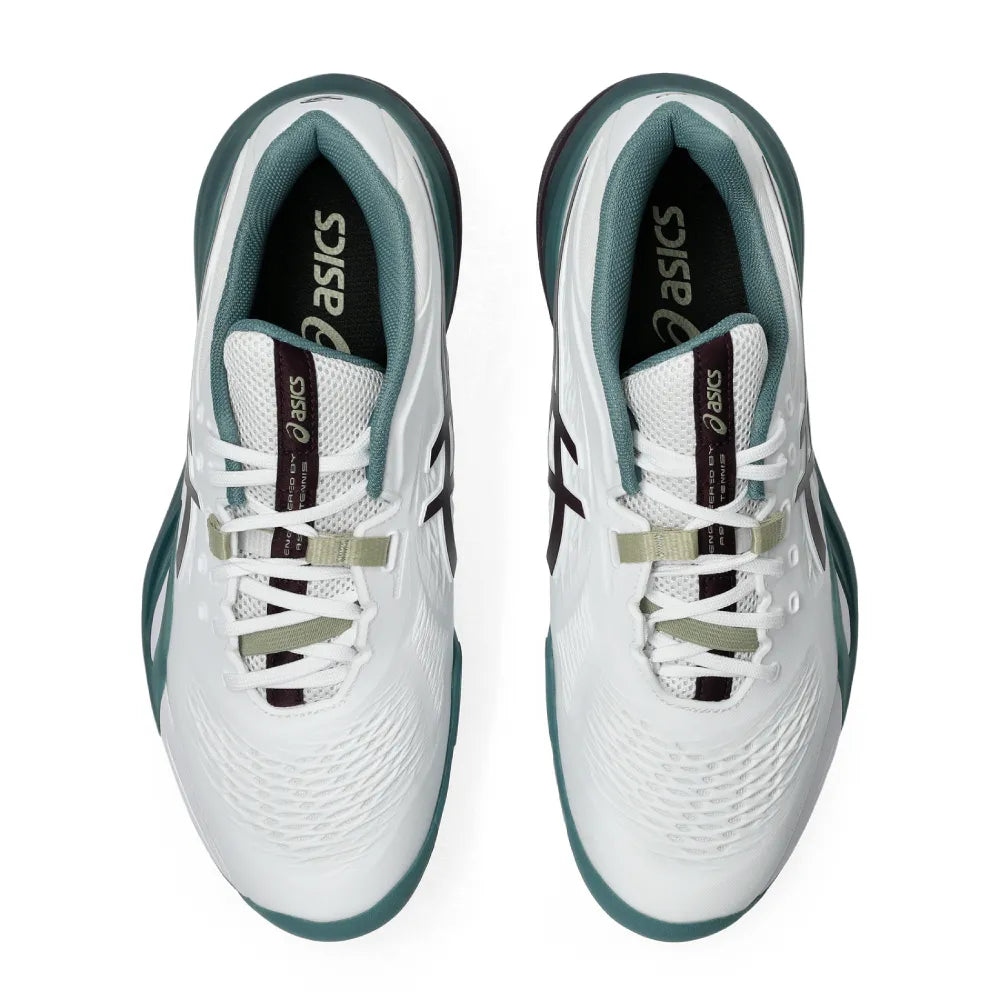 Asics Gel Resolution X Men's Tennis Shoe (White/Dark Aubergine) - RacquetGuys.ca