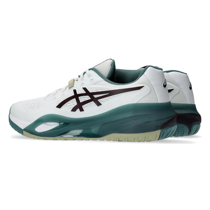 Asics Gel Resolution X Men's Tennis Shoe (White/Dark Aubergine) - RacquetGuys.ca