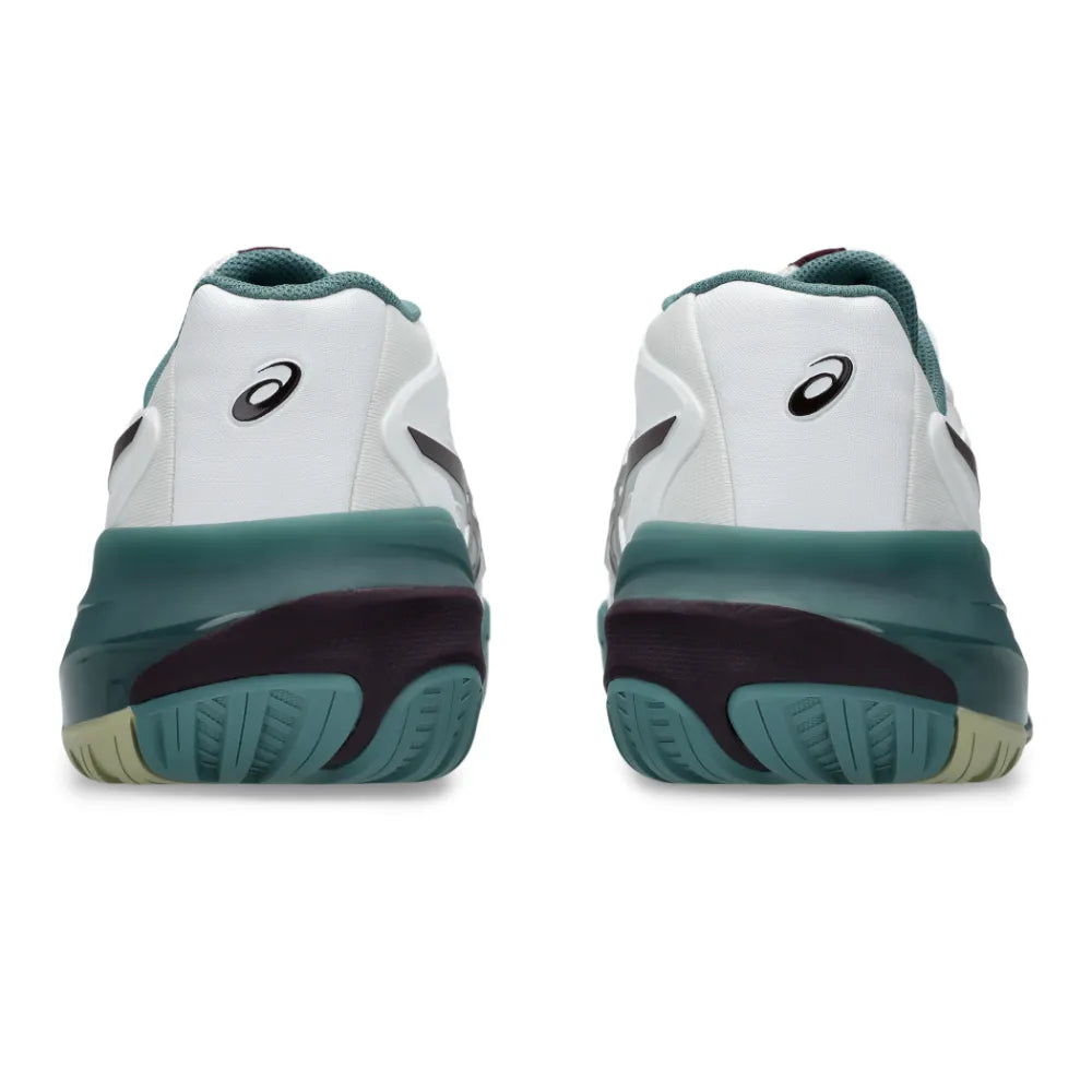 Asics Gel Resolution X Men's Tennis Shoe (White/Dark Aubergine) - RacquetGuys.ca
