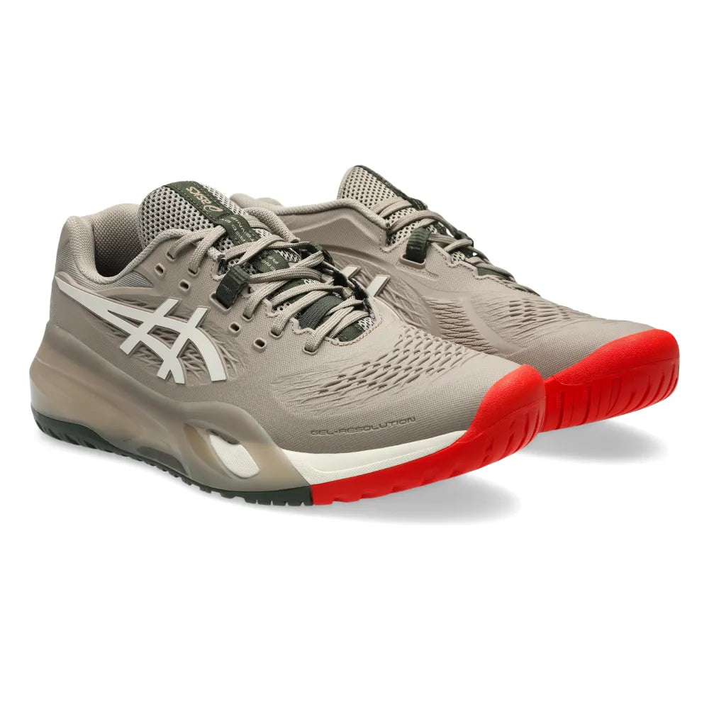 Asics Gel Resolution X Wide Men's Tennis Shoe (Greige/Soft Oat) - RacquetGuys.ca