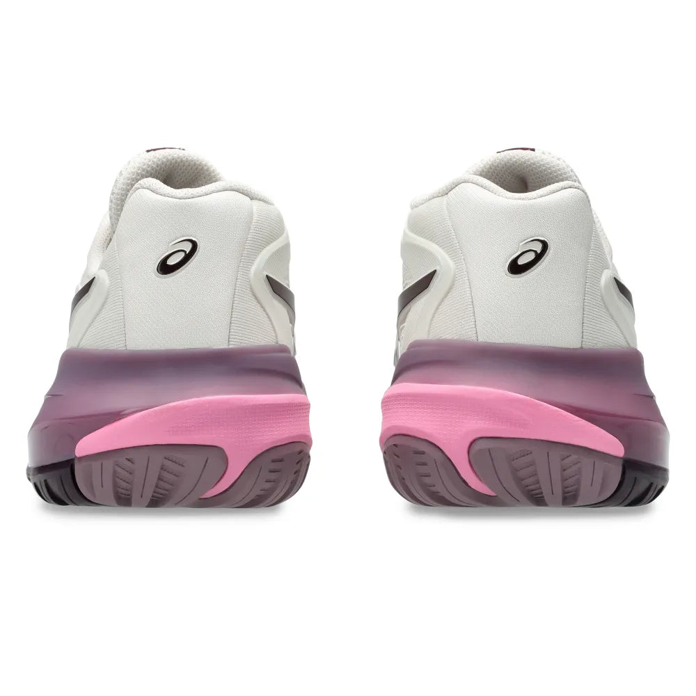 Asics Gel Resolution X Women's Tennis Shoe (Soft Oat/Dark Aubergine) - RacquetGuys.ca