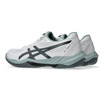 Asics Gel Rocket 12 Men's Indoor Court Shoe (White/Steel Grey) - RacquetGuys.ca