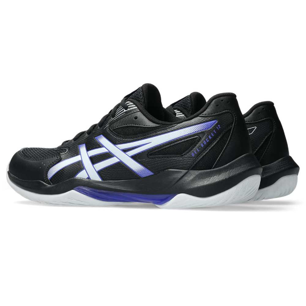Asics Gel Rocket 12 Men's Indoor Court Shoe (Black/Cobalt Burst) - RacquetGuys.ca