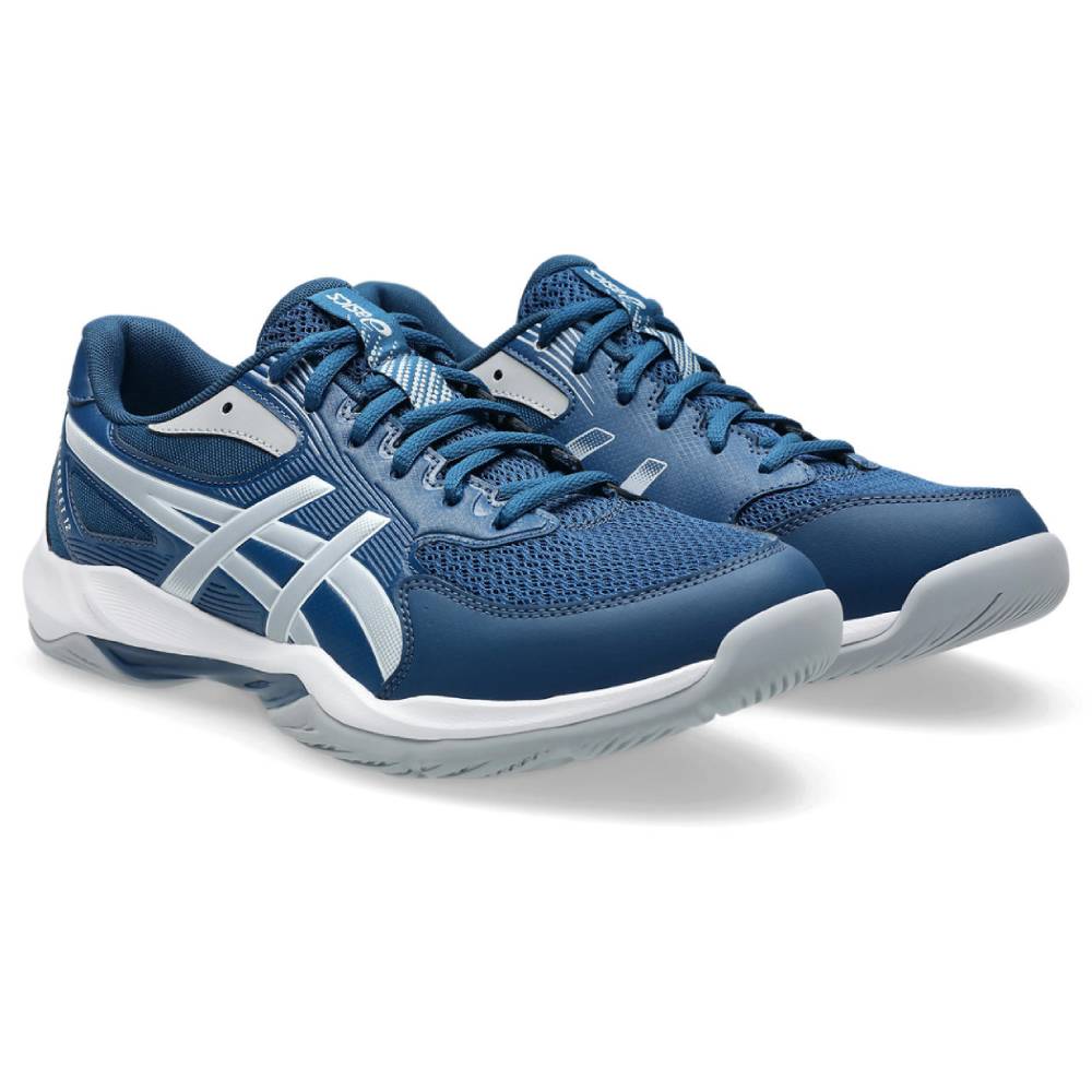 Asics Gel Rocket 12 Wide Men's Indoor Court Shoe (Mako Blue/Piedmont Grey) - RacquetGuys.ca