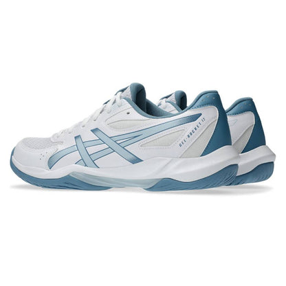 Asics Gel Rocket 12 Wide Men's Indoor Court Shoe (White/Cool Grey) - RacquetGuys.ca
