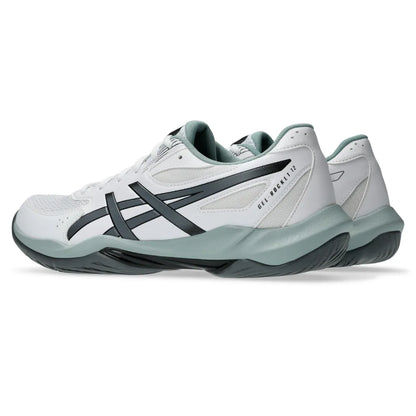 Asics Gel Rocket 12 Wide Men's Indoor Court Shoe (White/Steel Grey) - RacquetGuys.ca