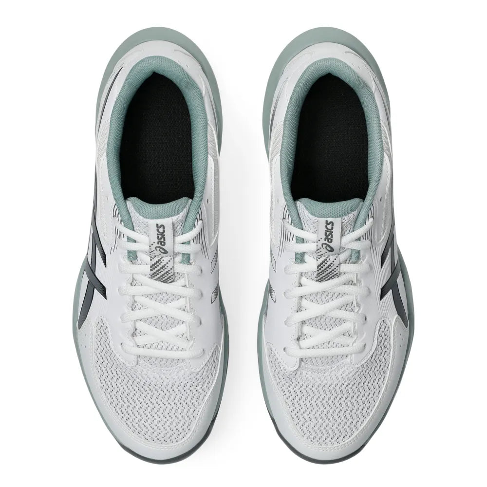 Asics Gel Rocket 12 Wide Men's Indoor Court Shoe (White/Steel Grey) - RacquetGuys.ca
