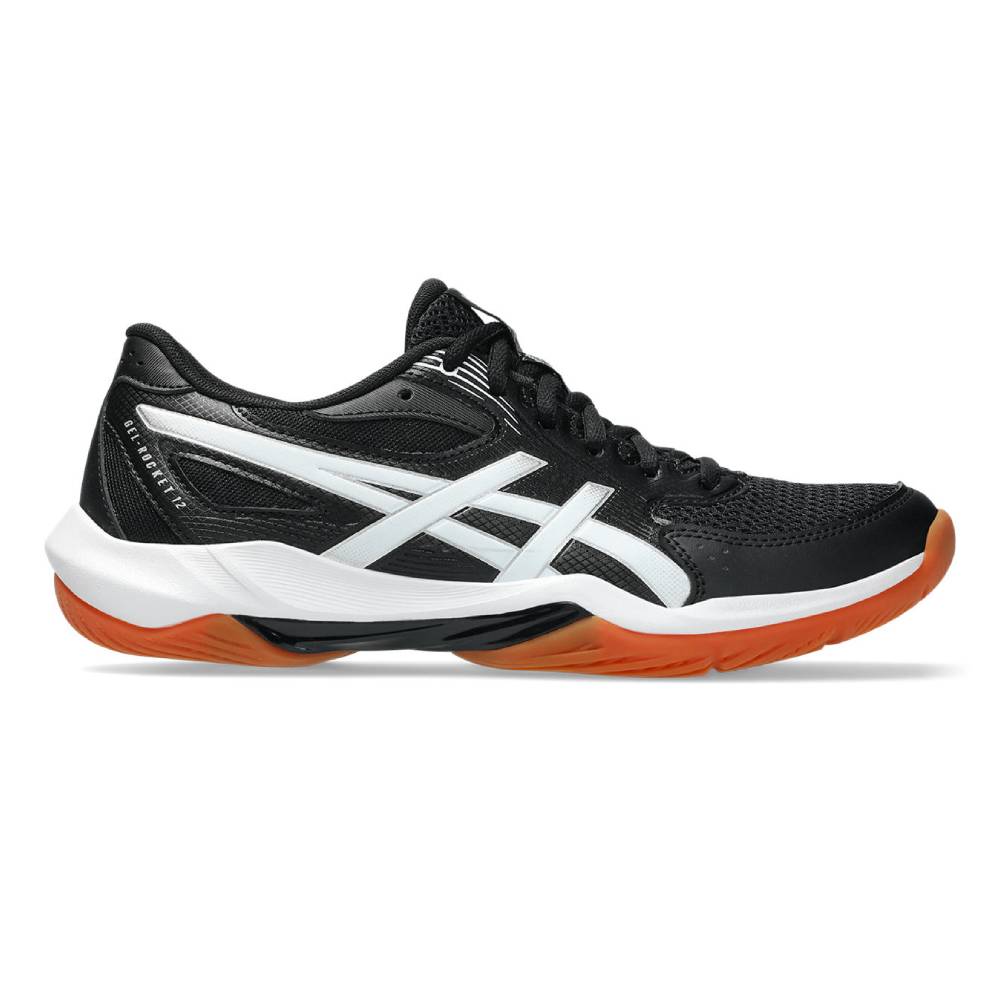 Asics Gel Rocket 12 Women's Indoor Court Shoe (Black/White) - RacquetGuys.ca