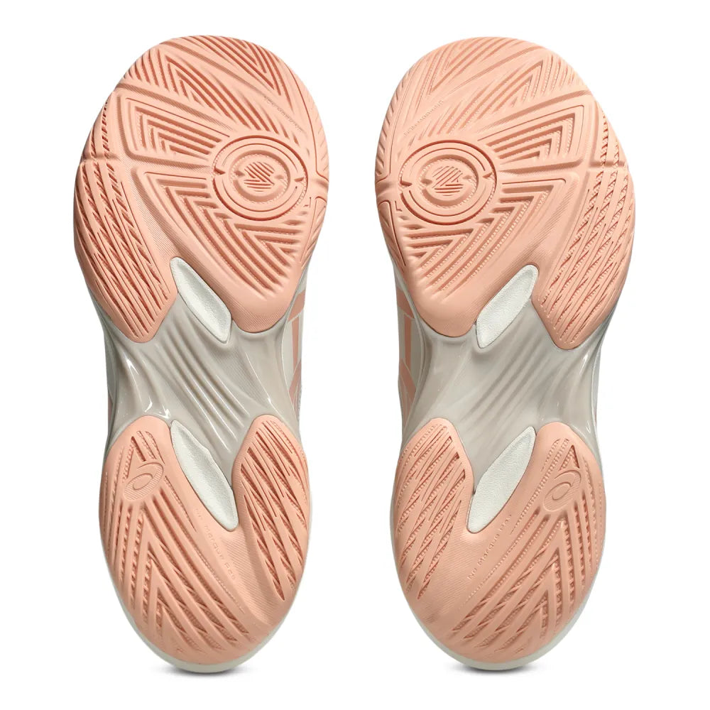 Asics Gel Rocket 12 Women's Indoor Court Shoe (Soft Oat/Cantaloupe) - RacquetGuys.ca