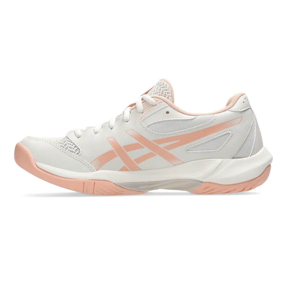 Asics Gel Rocket 12 Women's Indoor Court Shoe (Soft Oat/Cantaloupe) - RacquetGuys.ca