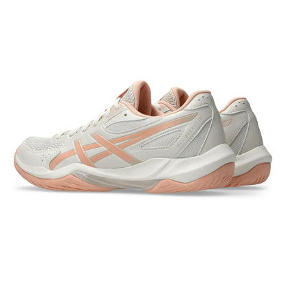 Asics Gel Rocket 12 Women's Indoor Court Shoe (Soft Oat/Cantaloupe) - RacquetGuys.ca