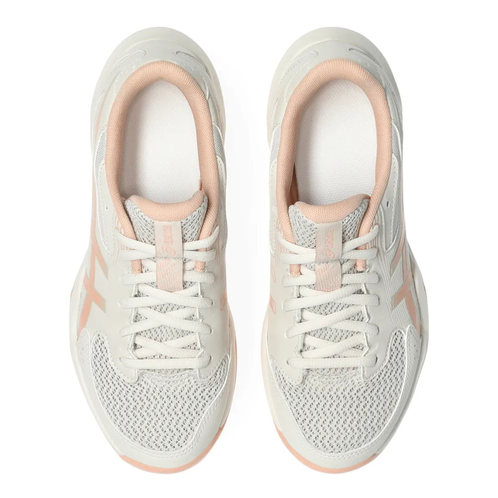 Asics Gel Rocket 12 Women's Indoor Court Shoe (Soft Oat/Cantaloupe) - RacquetGuys.ca