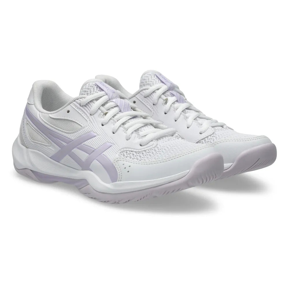 Asics Gel Rocket 12 Women's Indoor Court Shoe (White/Dahlia) - RacquetGuys.ca
