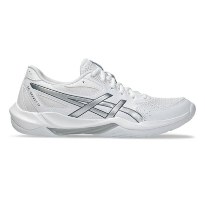 Asics Gel Rocket 12 Women's Indoor Court Shoe (White/Pure Silver) - RacquetGuys.ca