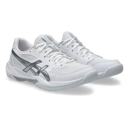 Asics Gel Rocket 12 Women's Indoor Court Shoe (White/Pure Silver) - RacquetGuys.ca