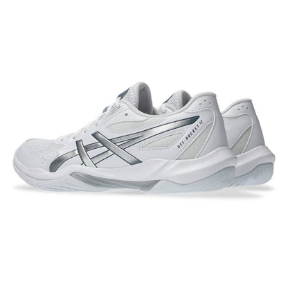 Asics Gel Rocket 12 Women's Indoor Court Shoe (White/Pure Silver) - RacquetGuys.ca