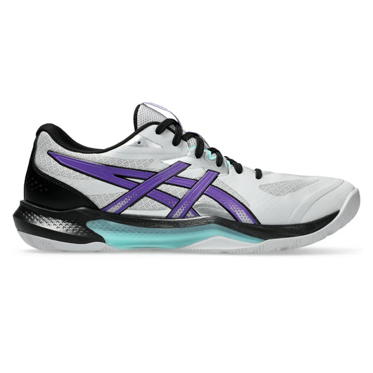 Asics Gel Tactic 13 Men's Indoor Court Shoe (Concrete/Radiant Amethyst) - RacquetGuys.ca