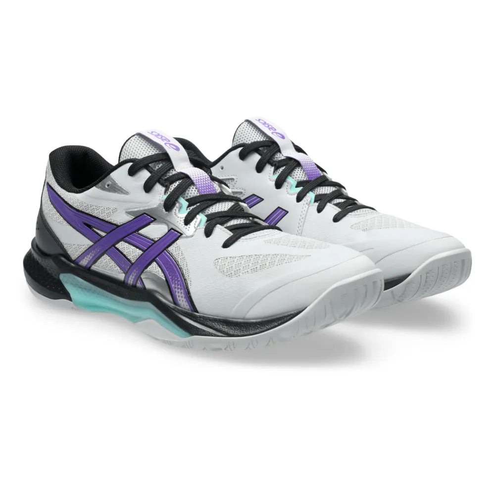 Asics Gel Tactic 13 Men's Indoor Court Shoe (Concrete/Radiant Amethyst) - RacquetGuys.ca