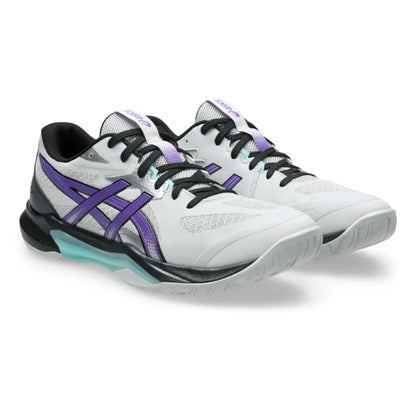 Asics Gel Tactic 13 Men's Indoor Court Shoe (Concrete/Radiant Amethyst) - RacquetGuys.ca