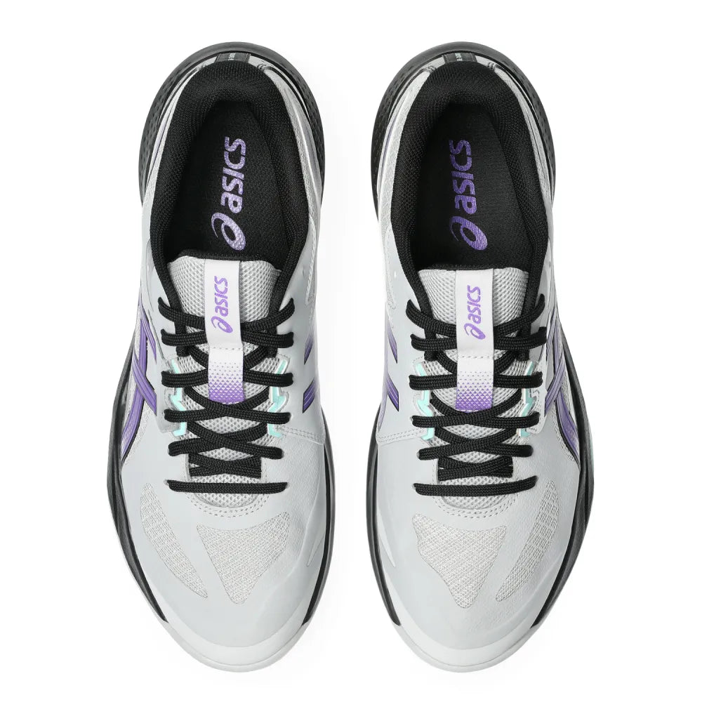 Asics Gel Tactic 13 Men's Indoor Court Shoe (Concrete/Radiant Amethyst) - RacquetGuys.ca