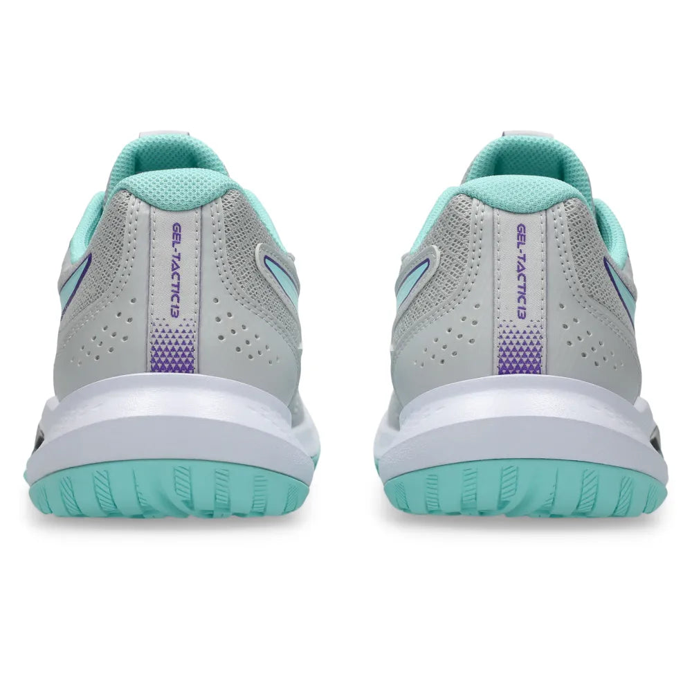 Asics Gel Tactic 13 Women's Indoor Court Shoe (Concrete/Illuminate Mint) - RacquetGuys.ca