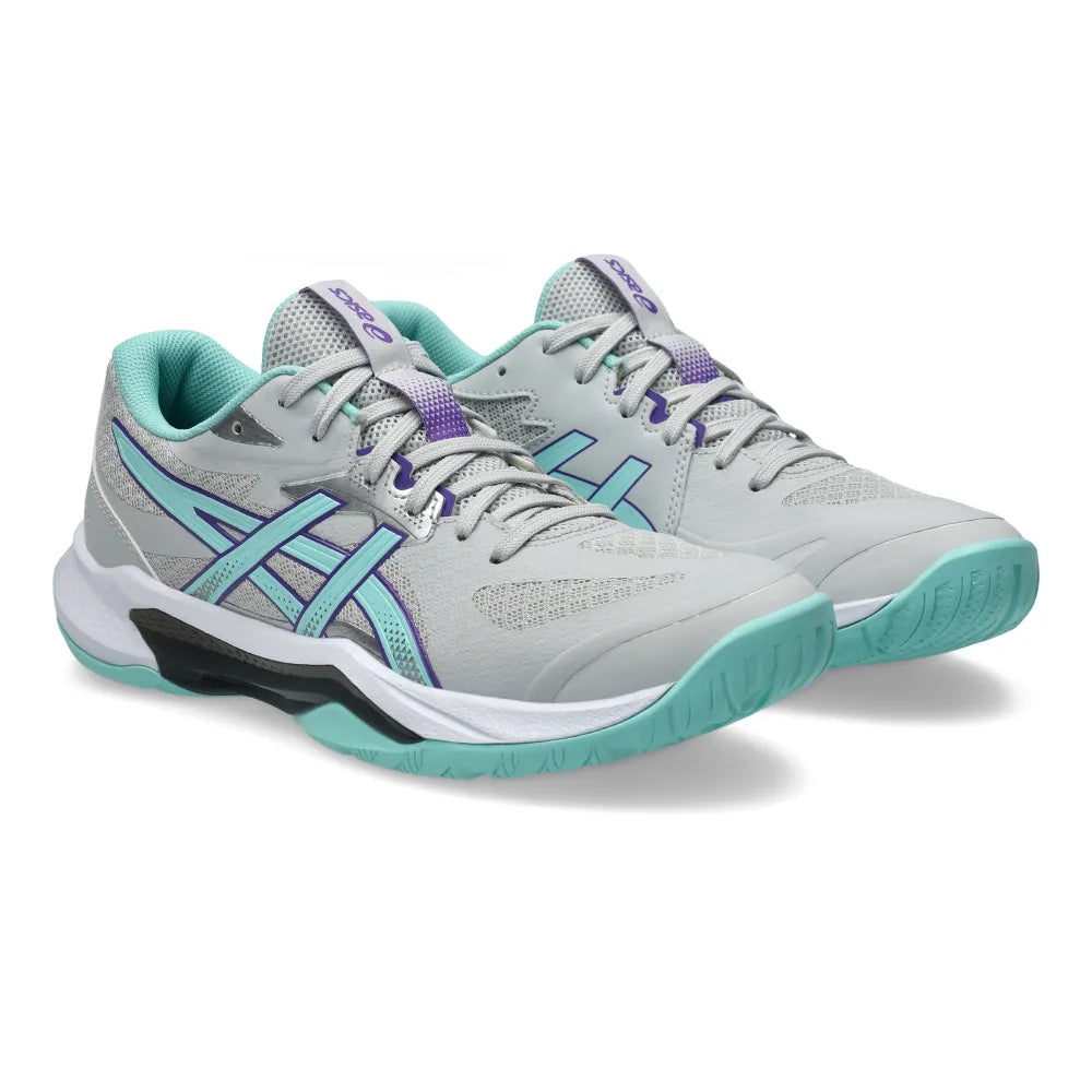 Asics Gel Tactic 13 Women's Indoor Court Shoe (Concrete/Illuminate Mint) - RacquetGuys.ca