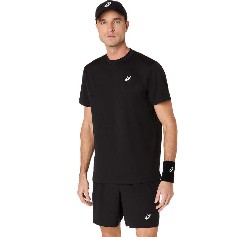 Asics Men's Court SS Top (Performance Black) - RacquetGuys.ca