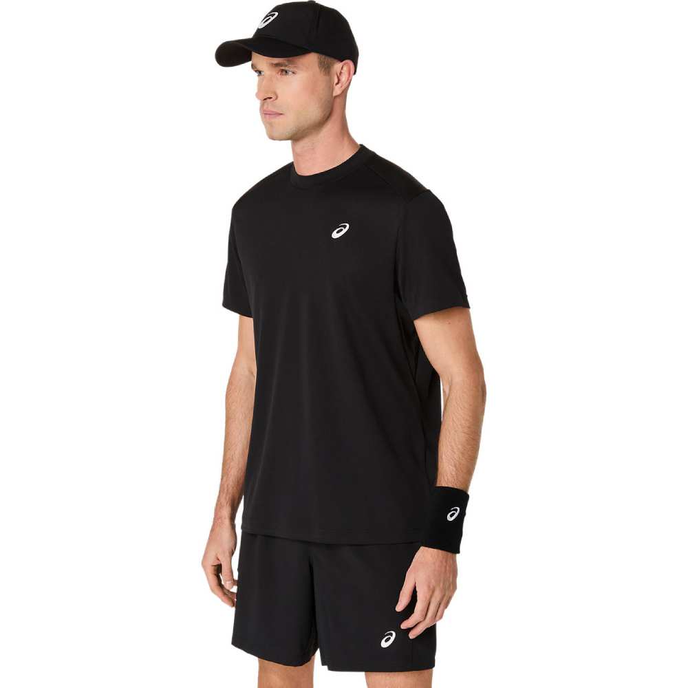 Asics Men's Court SS Top (Performance Black) - RacquetGuys.ca