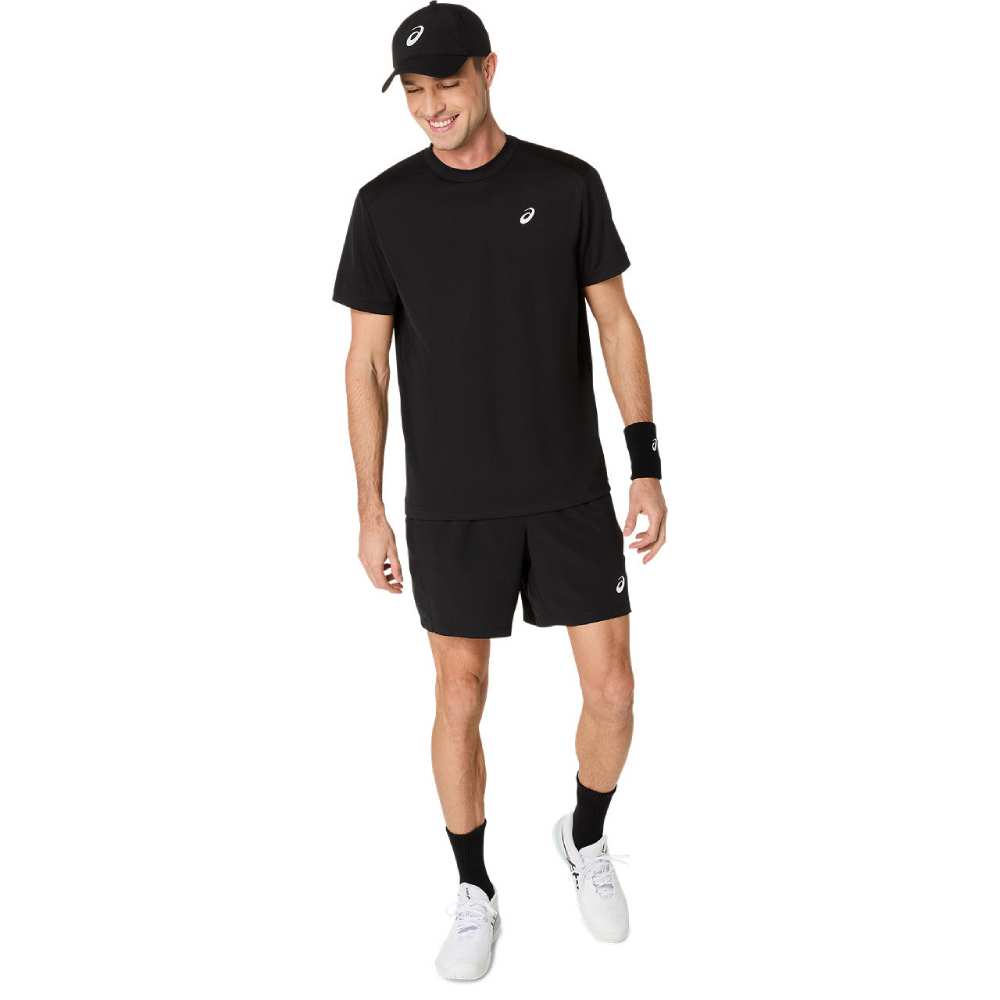 Asics Men's Court SS Top (Performance Black) - RacquetGuys.ca