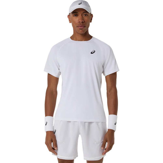 Asics Men's Match Short Sleeves Top (Brilliant White) - Description - RacquetGuys.ca